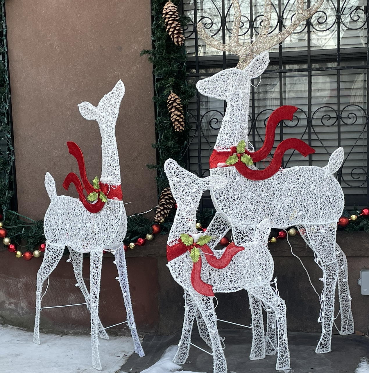 winter holiday decorations: reindeer