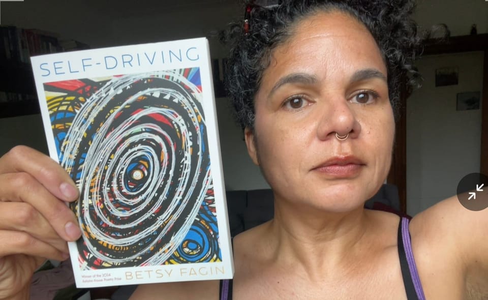 Image of self-driving: abstract art, radiating circles and its author, Betsy Fagin