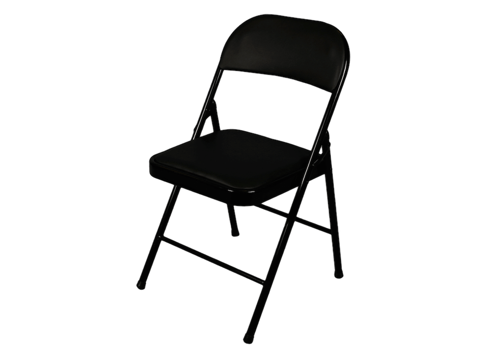 Black folding chair